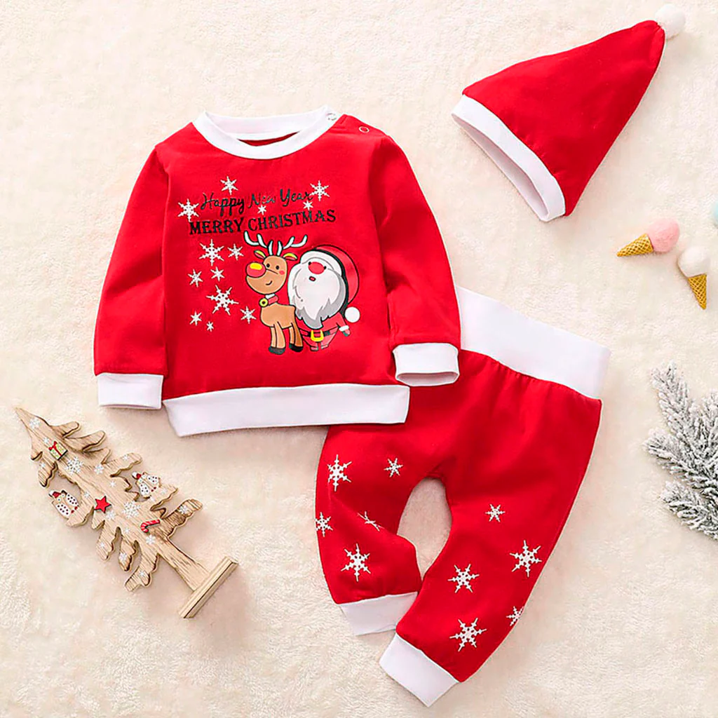 Baby Boys Girls Clothes Santa Claus